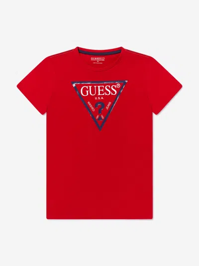 Guess Boys Logo Print T-shirt 10 Years Red By Childsplay Clothing