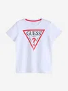 Guess Boys Logo Print T-shirt In White