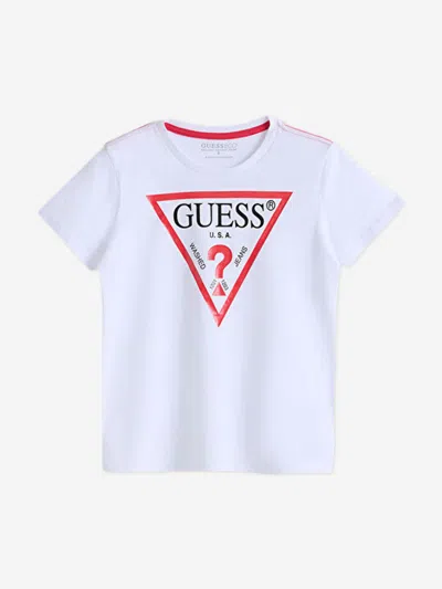 Guess Babies' Boys Logo Print T-shirt In White