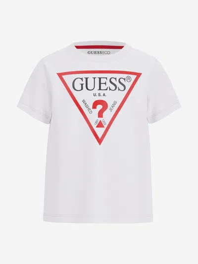 Guess Babies' Boys White Cotton Triangle T-shirt