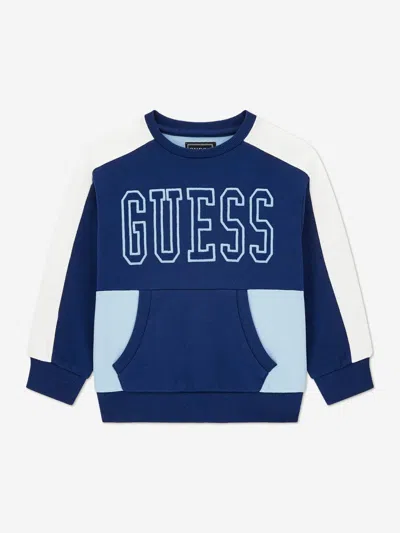 Guess Kids' Boys Logo Sweatshirt In Blue