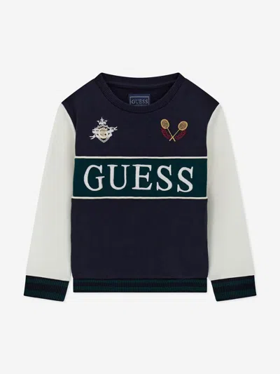 Guess Kids'  Boys Logo Sweatshirt In Blue