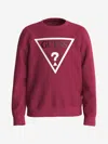 Guess Triangle-logo Sweatshirt In Red