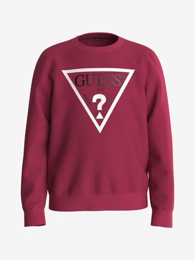 Guess Kids' Triangle-logo Sweatshirt In Red