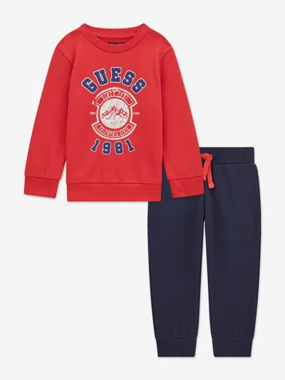 Guess Kids'  Boys Logo Tracksuit In Red
