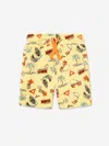 Guess Boys Palm Tree Shorts In Yellow