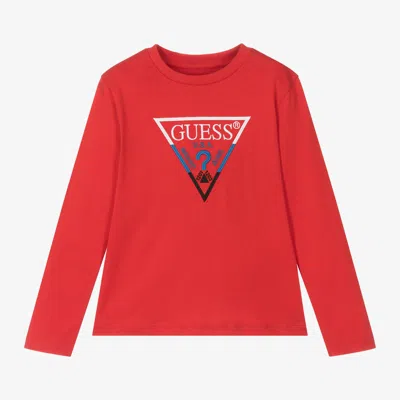 Guess Babies' Boys Red Cotton Triangle Top