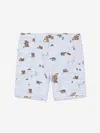 Guess Bear-print Cotton Shorts In Blue