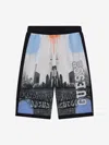Guess Boys Urban City Print Shorts In Multicoloured