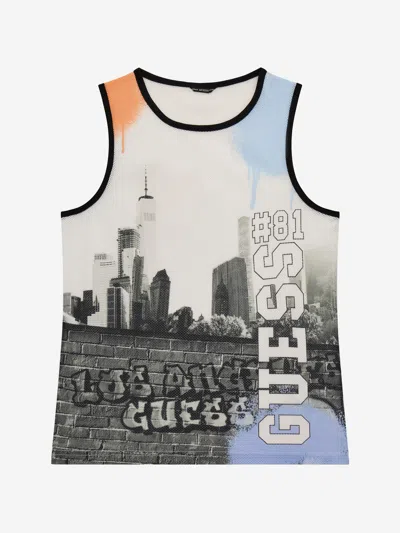 Guess Kids' Boys Urban City Tank Top In Multicoloured