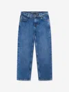 Guess Logo-embroidered Straight-leg Jeans In Blue