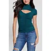 Guess Brienna Cutout Jersey Top In Dark Jade