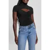 Guess Brienna Cutout Jersey Top In Jet Black