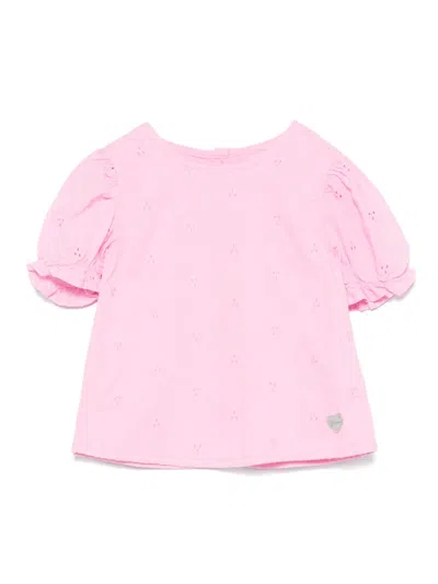 Guess Babies' Broderie Anglaise Blouse In Pink