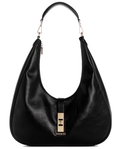 Guess Brooke Top-zipper Large Hobo Bag In Black