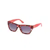 Guess Smoke Gradient Geometric Ladies Sunglasses Gu00203-h 54b 56 In Red
