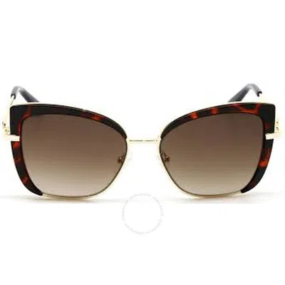 Guess Brown Gradient Cat Eye Ladies Sunglasses Gu7633 52f 56 In Neutral