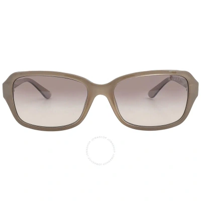 Guess Brown Gradient Rectangular Ladies Sunglasses Gu7595 57f 56 In Beige / Brown