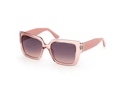 Guess Brown Gradient Square Ladies Sunglasses Gu00200 72f 53 In Pink
