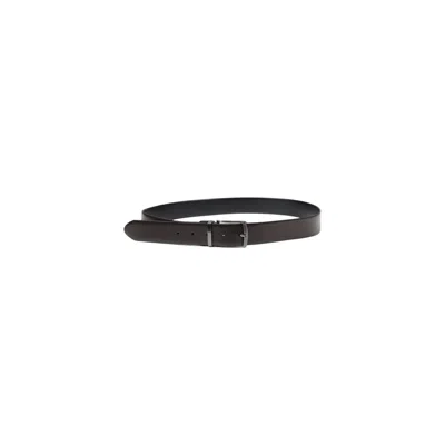 Guess Brown Leather Belt In Black