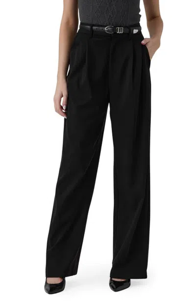 Guess Brynelle High Waist Wide Leg Trousers In Black