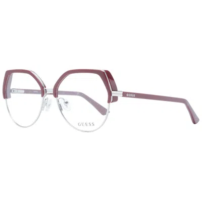 Guess Burgundy Plastic Glasses (frames) In Multi