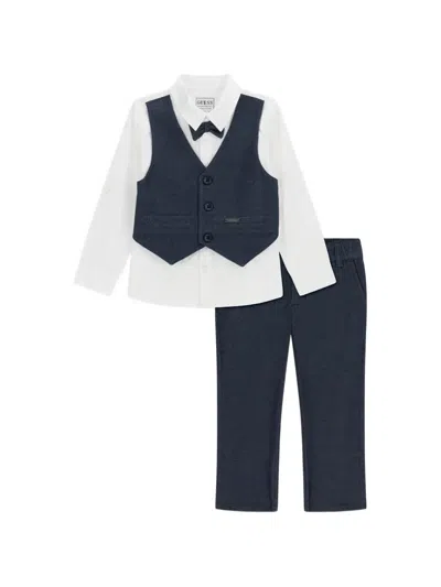 Guess Kids' Button-fastening Two-piece Suit In Blue