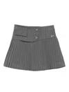 Guess Button Pleated Skirt In Gray