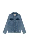 Guess Buttoned Denim Jacket In Blue