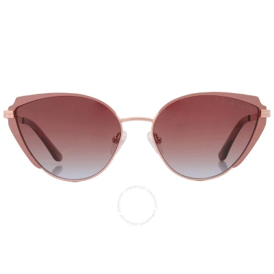 Guess By Marciano Brown Gradient Cat Eye Ladies Sunglasses Gm0817 28f 58 In Brown / Gold / Rose / Rose Gold