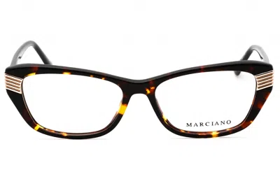 Guess By Marciano Gm0385 Eyeglasses In Dark Havana/clear Demo Lens