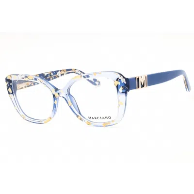 Guess By Marciano Ladies Blue Rectangular Eyeglass Frames Gm50027