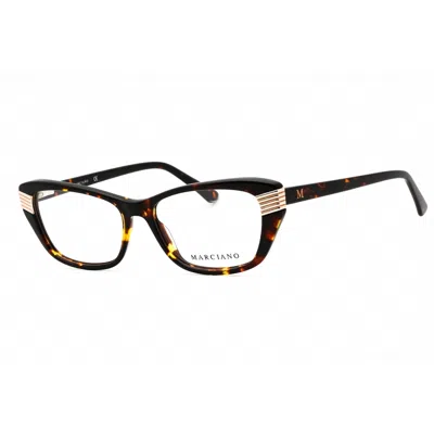 Guess By Marciano Ladies Brown Rectangular Eyeglass Frames Gm0385 In Multi