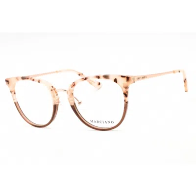 Guess By Marciano Ladies Brown Round Eyeglass Frames Gm0351