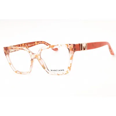 Guess By Marciano Ladies Pink Rectangular Eyeglass Frames Gm50028
