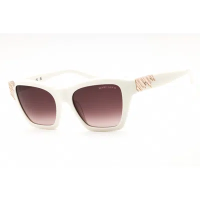 Guess By Marciano Ladies White Rectangular Sunglasses Gm00024 In ["white"]