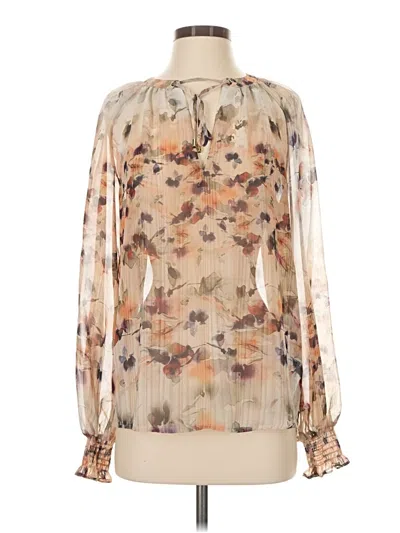Pre-owned Guess By Marciano Long Sleeve Blouse In Tan