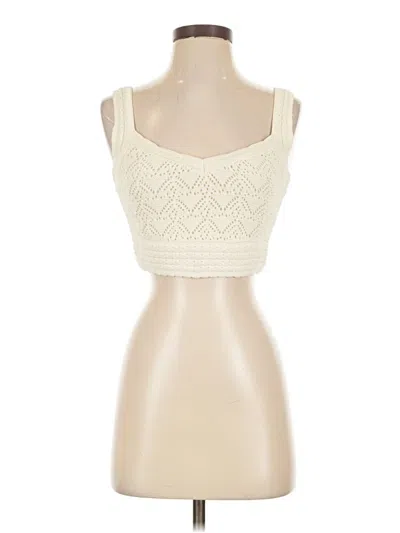 Pre-owned Guess By Marciano Sleeveless Top Ivory Sweetheart Neckline Tops