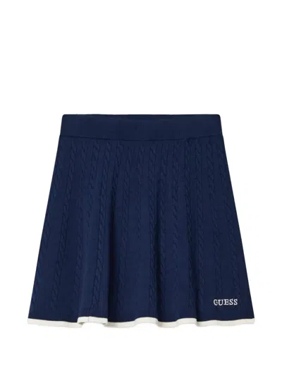 Guess Kids' Cable-knit Skirt In Blue