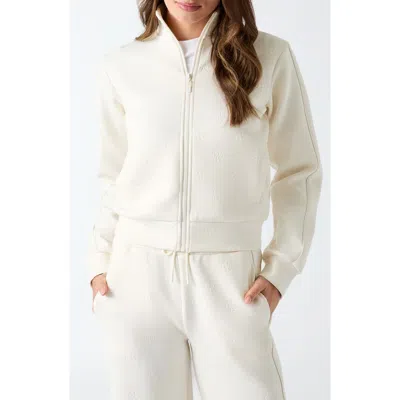 Guess Calista 4g Front Zip Sweatshirt In White