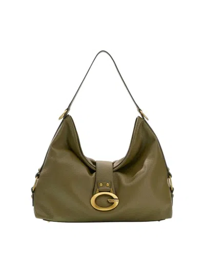 Guess Camden Large Synthetic Shoulder Bag In Green