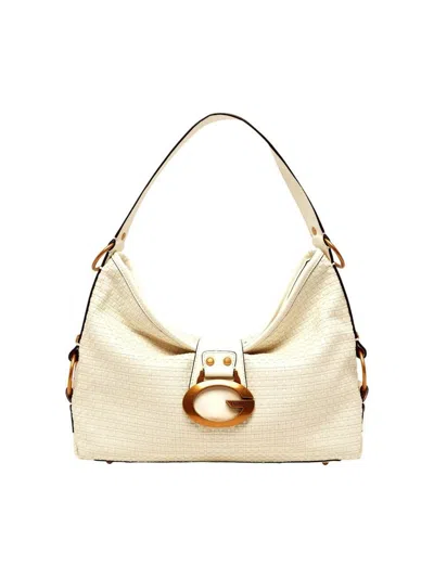 Guess Camden Synthetic Shoulder Bag In White