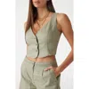 Guess Camille Perfect Crop Vest In Sage