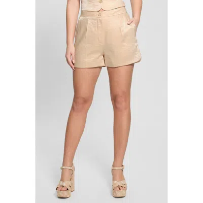 Guess Camille Velvet Pleat Front Shorts In Multi