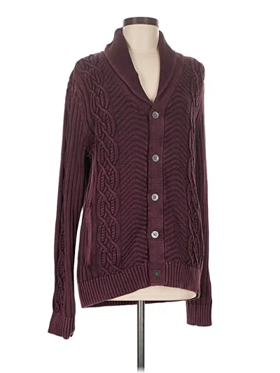 Pre-owned Guess Cardigan Sweater In Burgundy