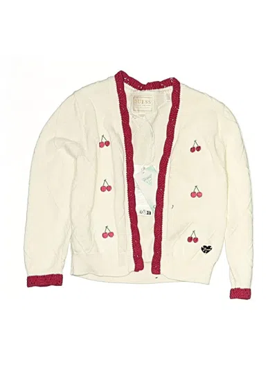 Pre-owned Guess Kids' Cardigan Sweater In White
