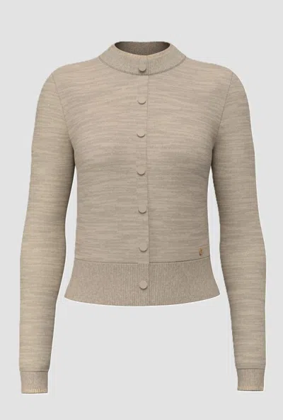 Guess Cardigan With Buttons Woman Beige In Brown