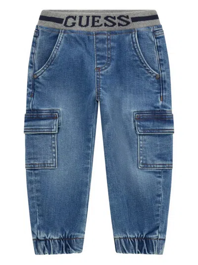 Guess Babies' Cargo Jeans In Blue