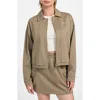 Guess Carla Stretch Nylon Zip Jacket In Brown