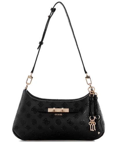 Guess Carmella Medium Shoulder Handbag In Black